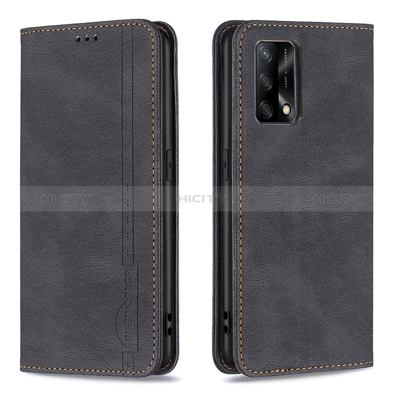 Coque Portefeuille Livre Cuir Etui Clapet B15F pour Oppo A95 4G Noir Plus