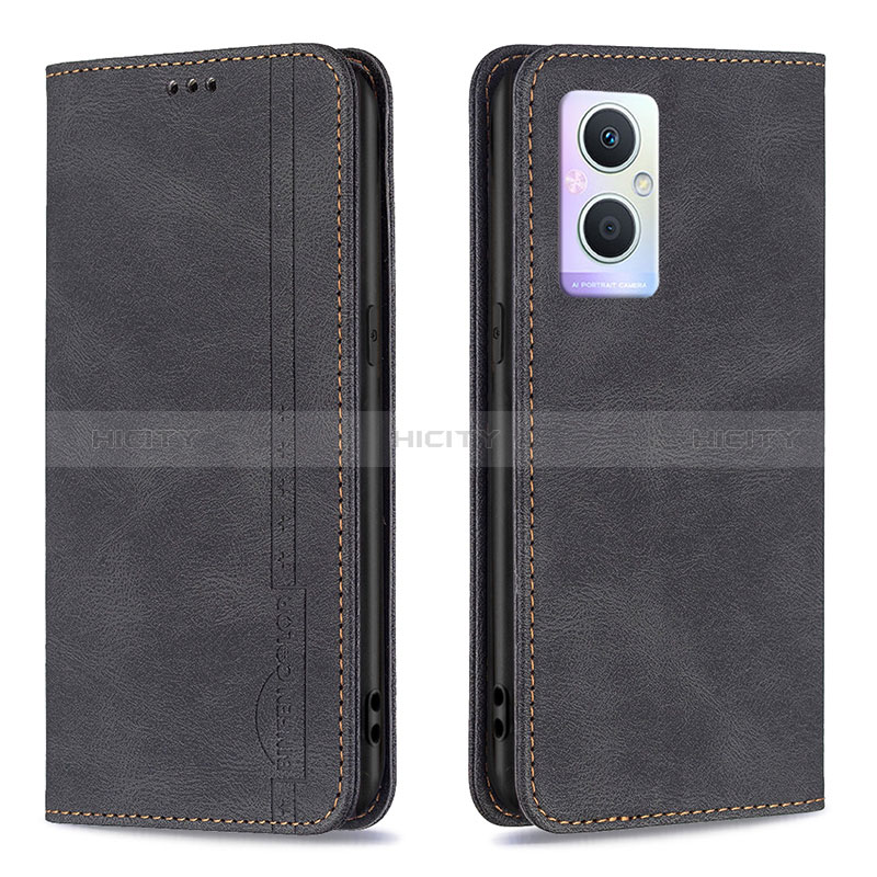 Coque Portefeuille Livre Cuir Etui Clapet B15F pour Oppo A96 5G Noir Plus