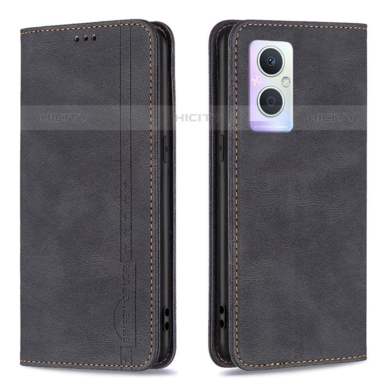 Coque Portefeuille Livre Cuir Etui Clapet B15F pour Oppo F21 Pro 5G Noir Plus