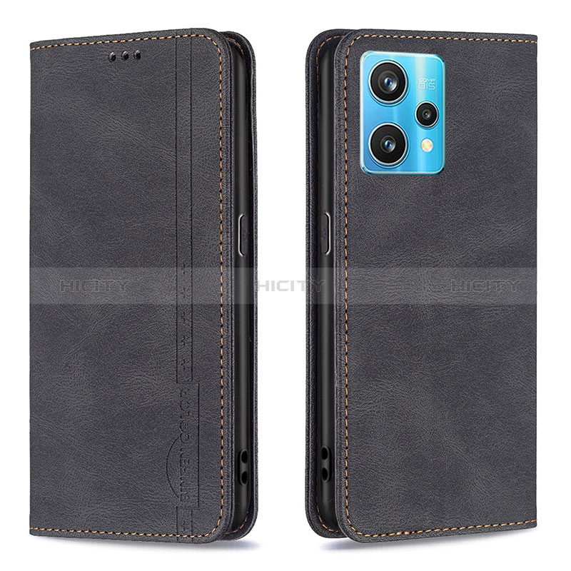 Coque Portefeuille Livre Cuir Etui Clapet B15F pour Realme 9 4G Noir Plus