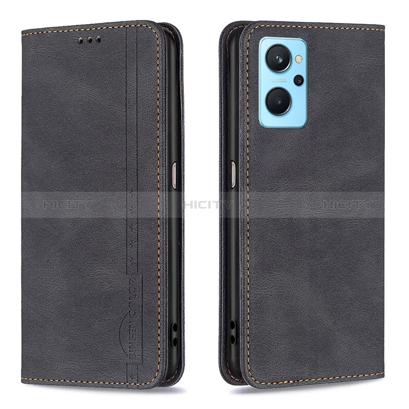 Coque Portefeuille Livre Cuir Etui Clapet B15F pour Realme 9i 4G Noir Plus