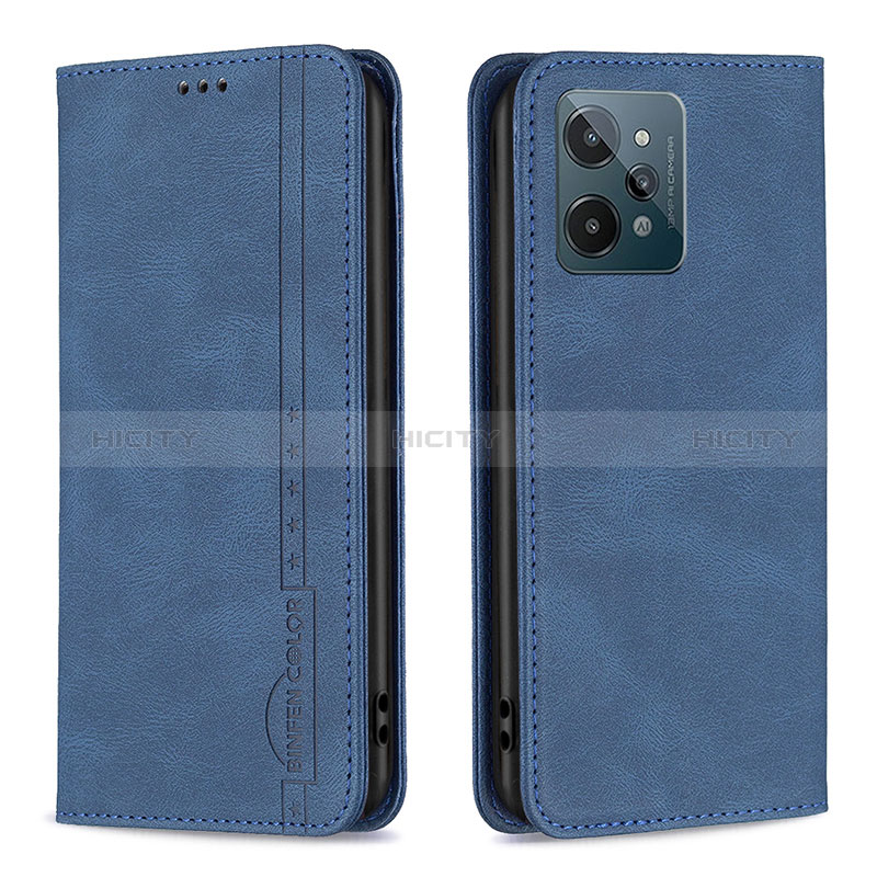 Coque Portefeuille Livre Cuir Etui Clapet B15F pour Realme C31 Bleu Plus