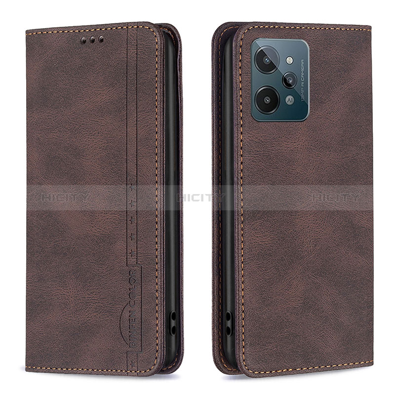 Coque Portefeuille Livre Cuir Etui Clapet B15F pour Realme C31 Marron Plus