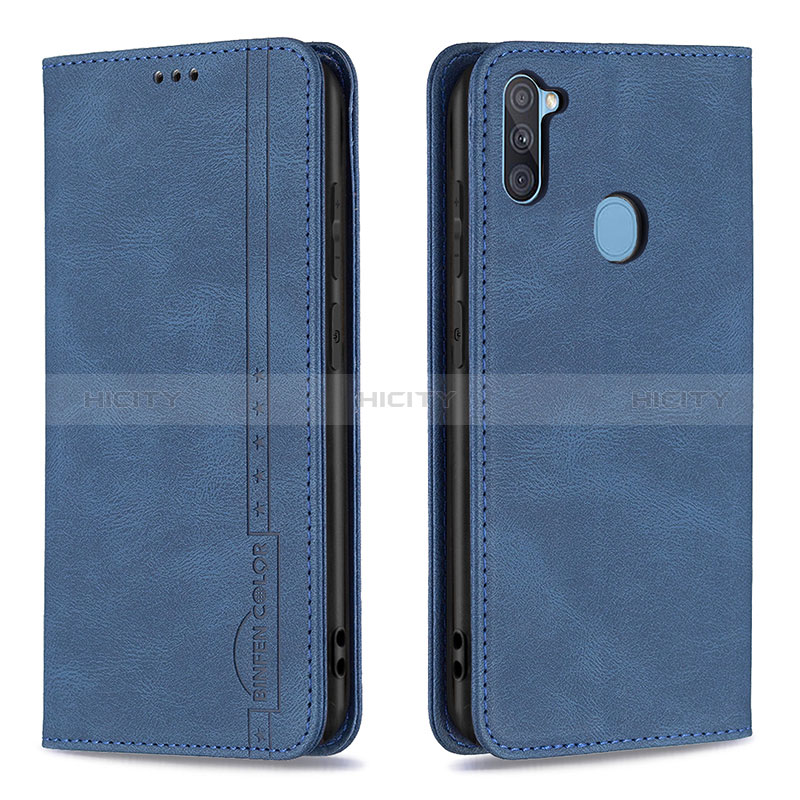 Coque Portefeuille Livre Cuir Etui Clapet B15F pour Samsung Galaxy A11 Bleu Plus