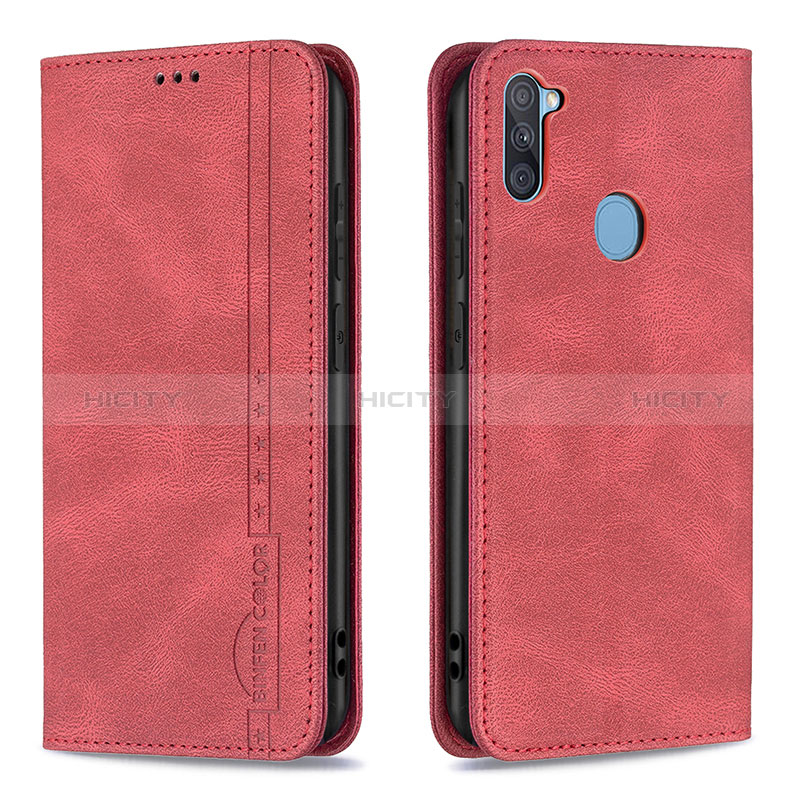 Coque Portefeuille Livre Cuir Etui Clapet B15F pour Samsung Galaxy A11 Rouge Plus