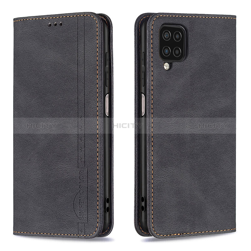 Coque Portefeuille Livre Cuir Etui Clapet B15F pour Samsung Galaxy A12 5G Noir Plus