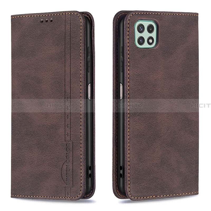 Coque Portefeuille Livre Cuir Etui Clapet B15F pour Samsung Galaxy A22 5G Marron Plus