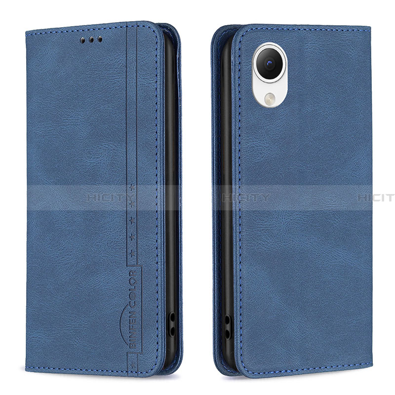 Coque Portefeuille Livre Cuir Etui Clapet B15F pour Samsung Galaxy A23 5G SC-56C Bleu Plus