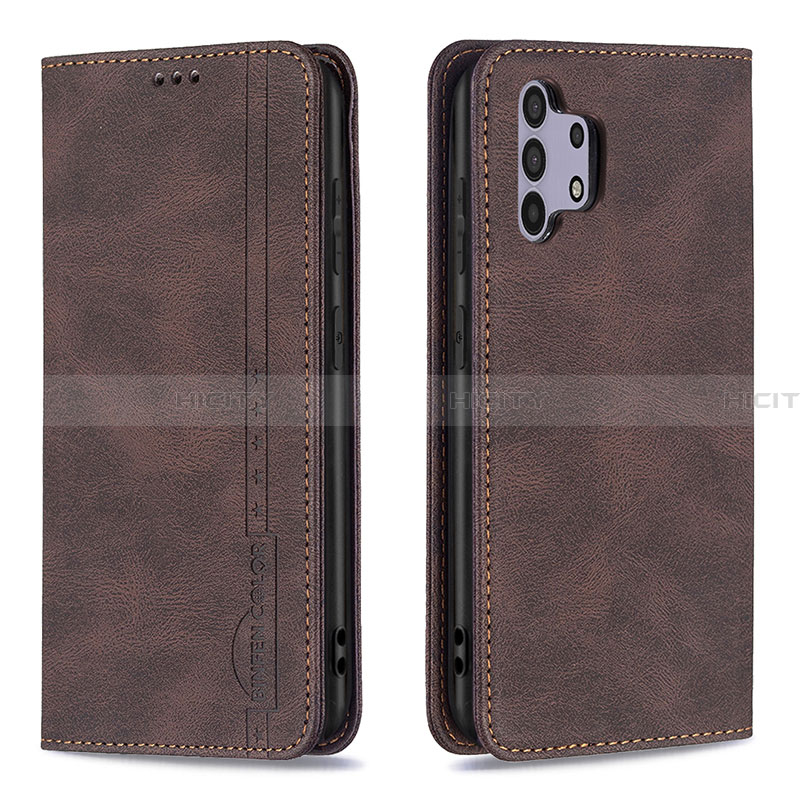 Coque Portefeuille Livre Cuir Etui Clapet B15F pour Samsung Galaxy A32 4G Marron Plus