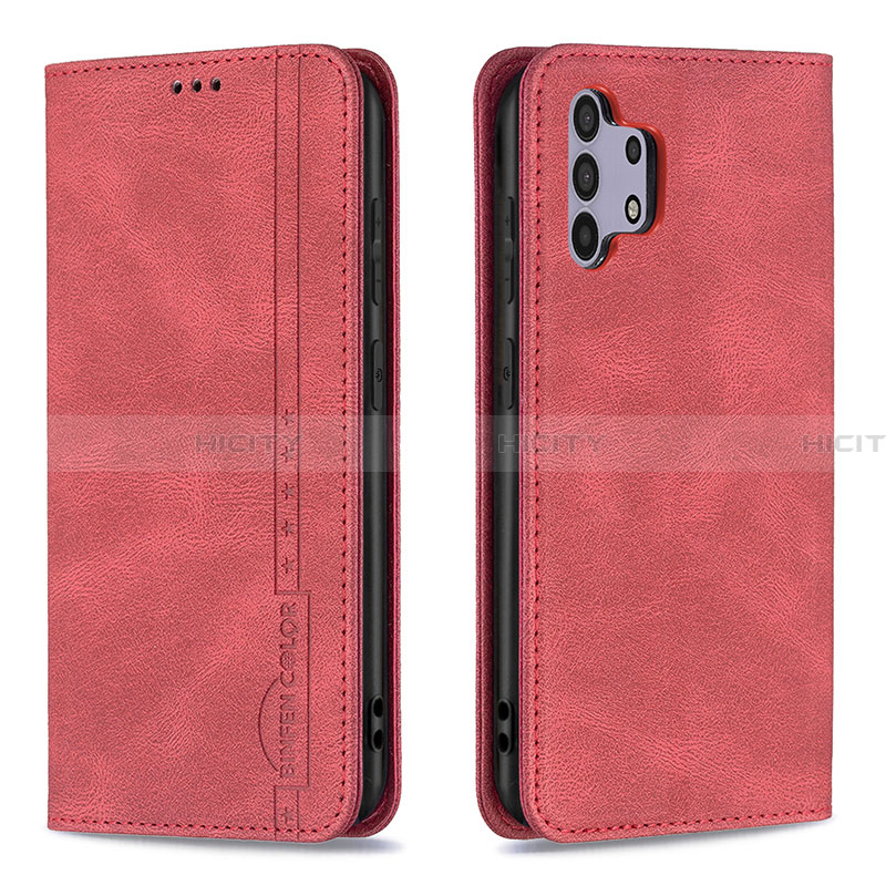 Coque Portefeuille Livre Cuir Etui Clapet B15F pour Samsung Galaxy A32 5G Rouge Plus