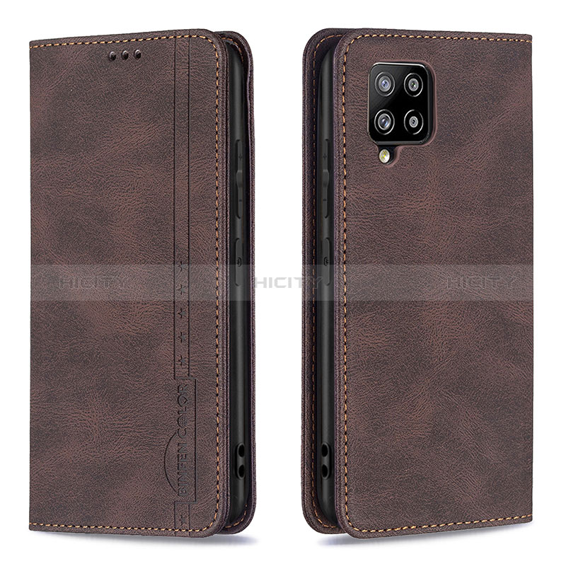 Coque Portefeuille Livre Cuir Etui Clapet B15F pour Samsung Galaxy A42 5G Marron Plus