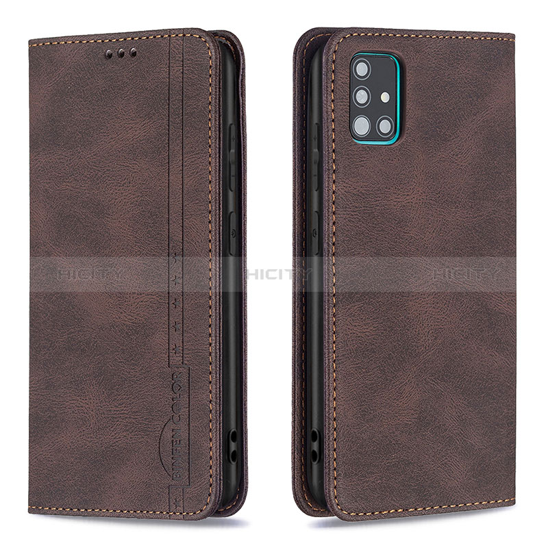 Coque Portefeuille Livre Cuir Etui Clapet B15F pour Samsung Galaxy A51 5G Marron Plus