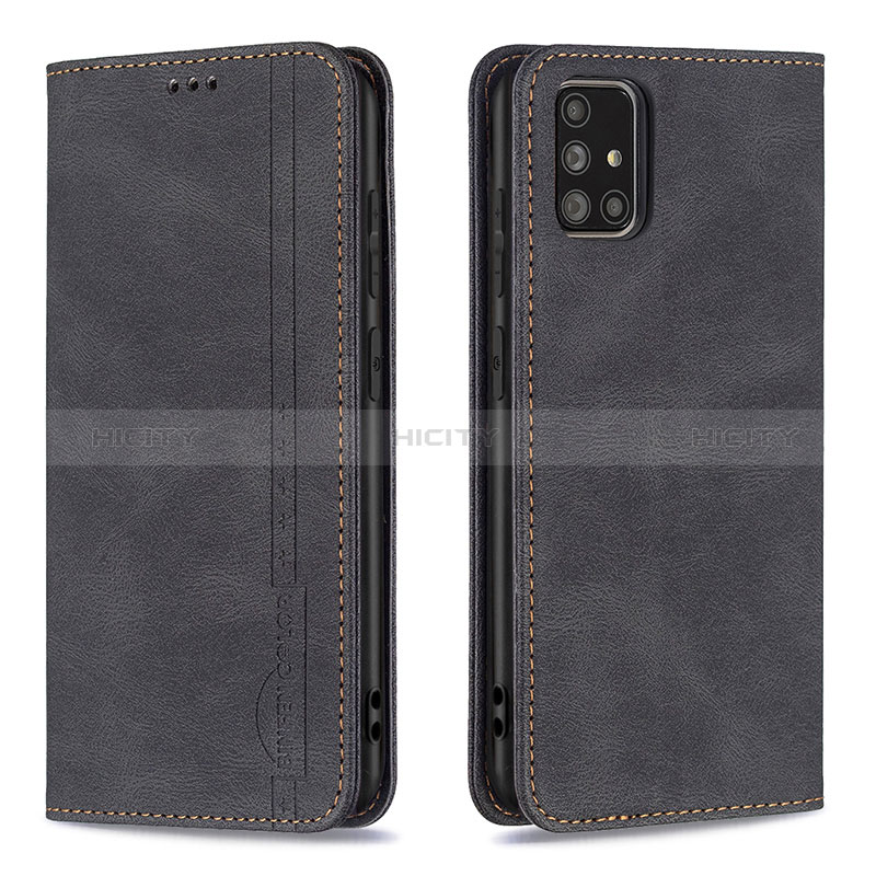 Coque Portefeuille Livre Cuir Etui Clapet B15F pour Samsung Galaxy A71 4G A715 Noir Plus