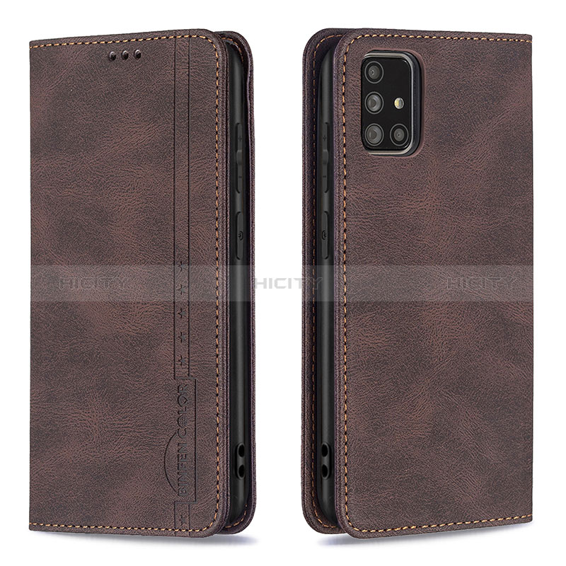 Coque Portefeuille Livre Cuir Etui Clapet B15F pour Samsung Galaxy A71 5G Marron Plus