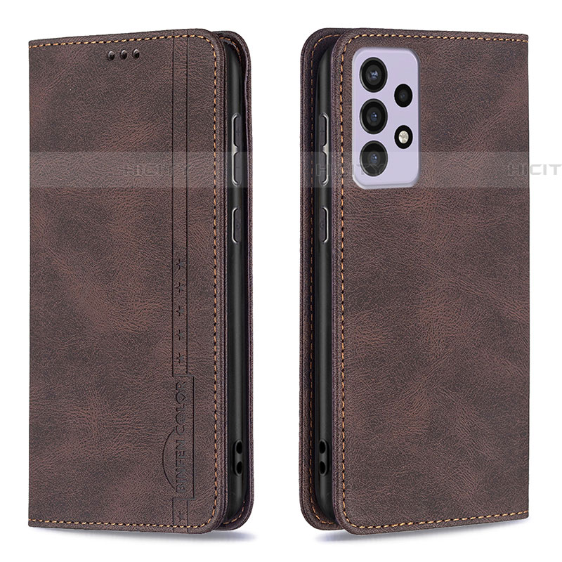 Coque Portefeuille Livre Cuir Etui Clapet B15F pour Samsung Galaxy A73 5G Marron Plus