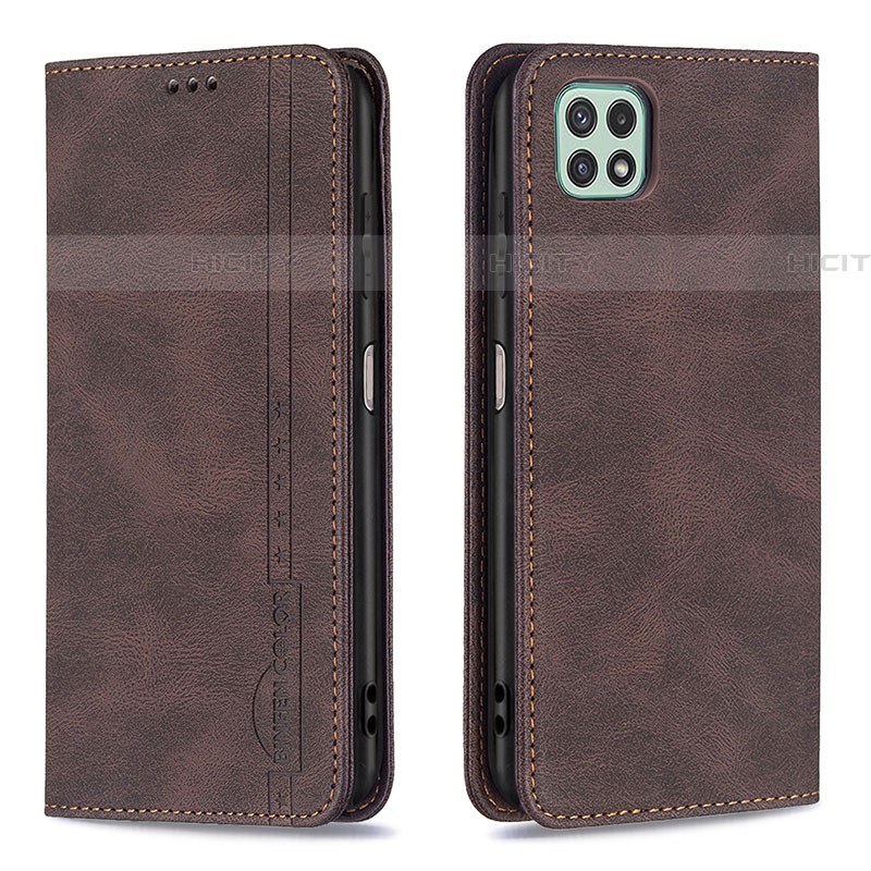 Coque Portefeuille Livre Cuir Etui Clapet B15F pour Samsung Galaxy F42 5G Marron Plus