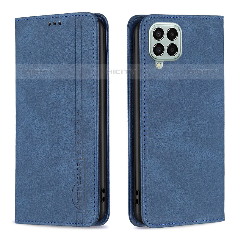 Coque Portefeuille Livre Cuir Etui Clapet B15F pour Samsung Galaxy M33 5G Bleu Plus