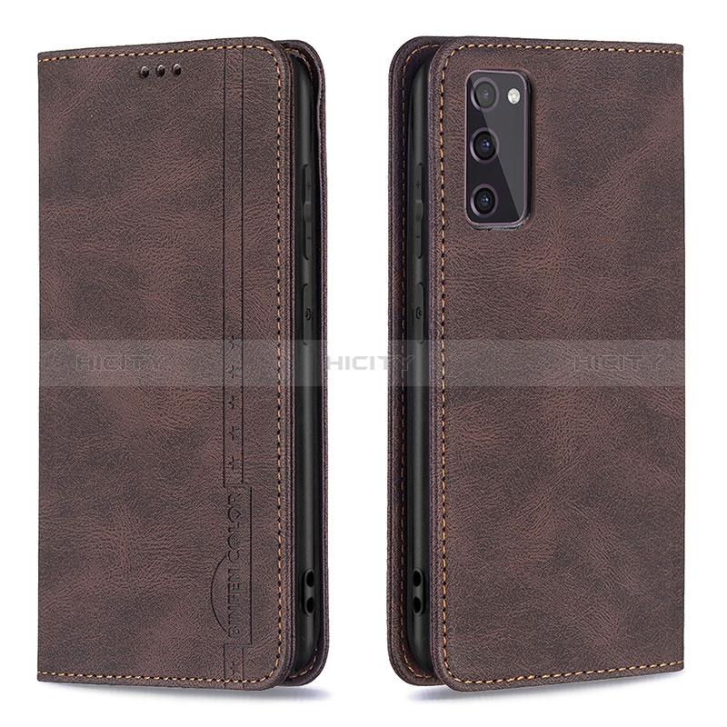 Coque Portefeuille Livre Cuir Etui Clapet B15F pour Samsung Galaxy S20 FE (2022) 5G Marron Plus