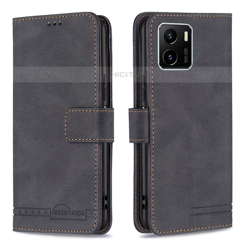 Coque Portefeuille Livre Cuir Etui Clapet B15F pour Vivo iQOO U5x Noir Plus