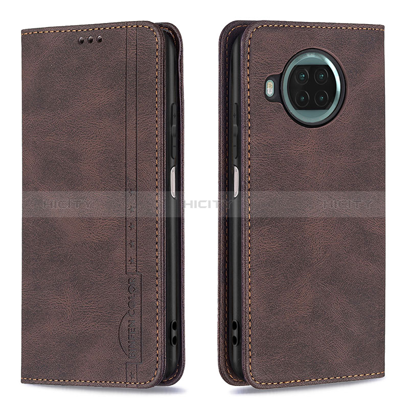 Coque Portefeuille Livre Cuir Etui Clapet B15F pour Xiaomi Mi 10i 5G Marron Plus