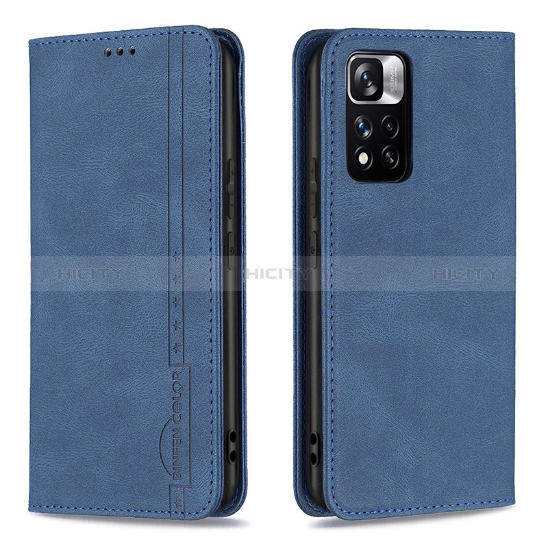 Coque Portefeuille Livre Cuir Etui Clapet B15F pour Xiaomi Mi 11i 5G (2022) Bleu Plus