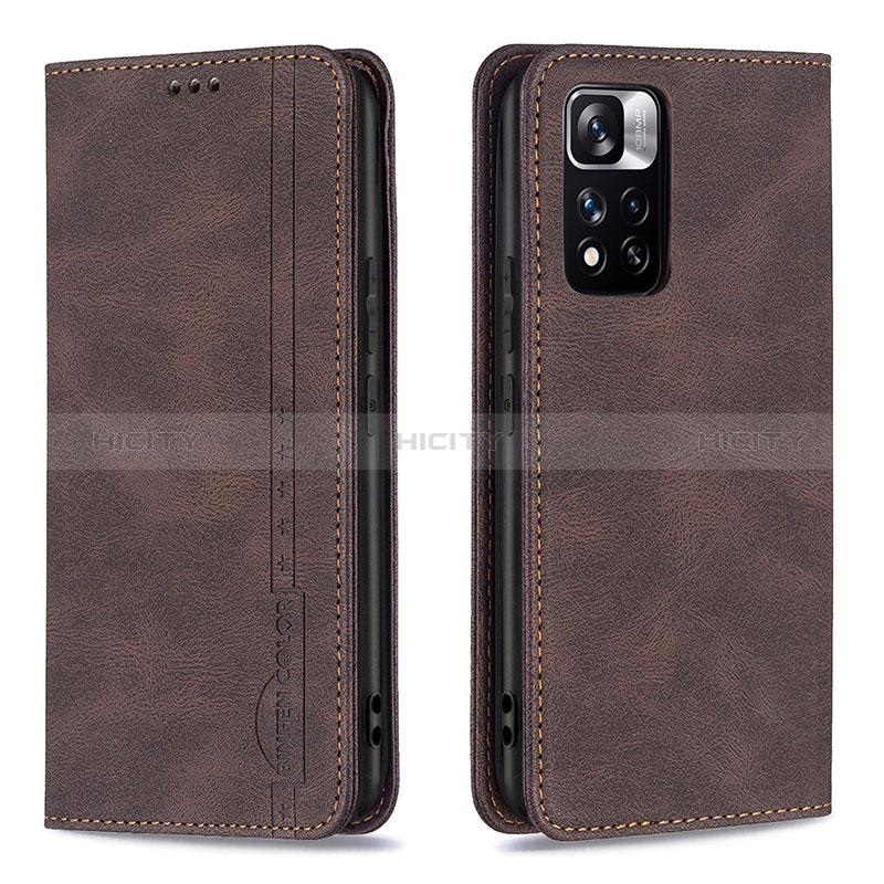 Coque Portefeuille Livre Cuir Etui Clapet B15F pour Xiaomi Mi 11i 5G (2022) Marron Plus