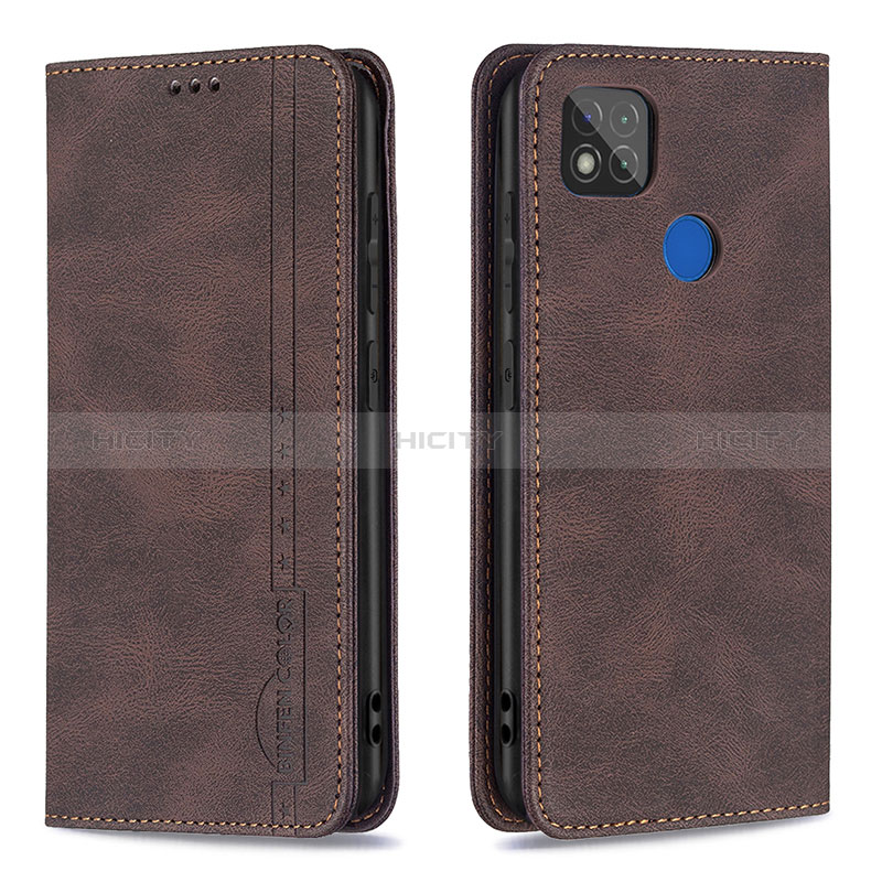 Coque Portefeuille Livre Cuir Etui Clapet B15F pour Xiaomi POCO C3 Marron Plus