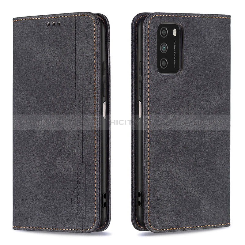 Coque Portefeuille Livre Cuir Etui Clapet B15F pour Xiaomi Poco M3 Noir Plus