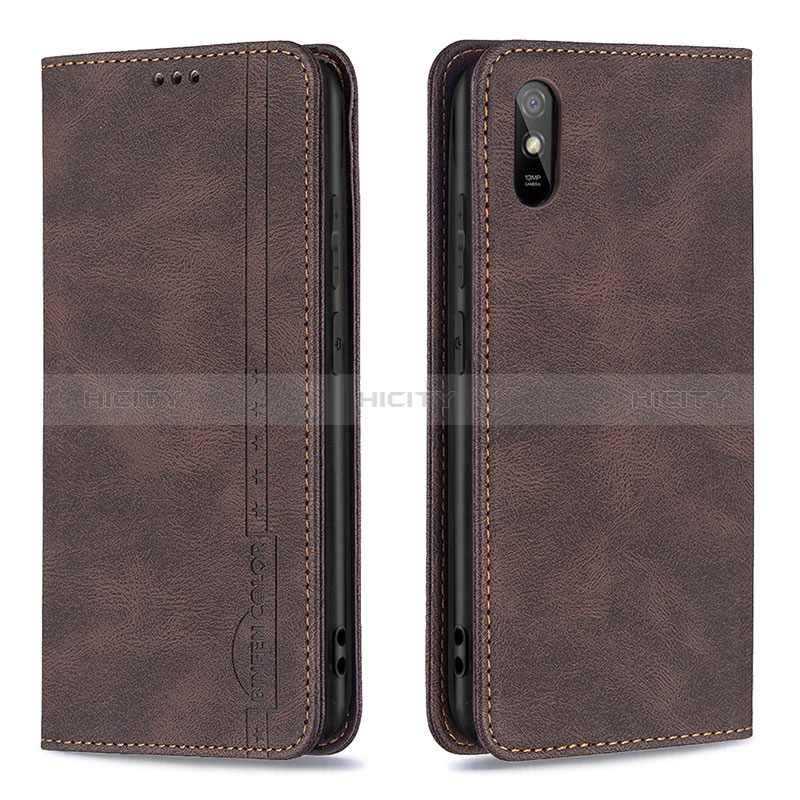 Coque Portefeuille Livre Cuir Etui Clapet B15F pour Xiaomi Redmi 9i Marron Plus