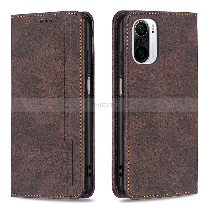 Coque Portefeuille Livre Cuir Etui Clapet B15F pour Xiaomi Redmi K40 Pro+ Plus 5G Marron Plus