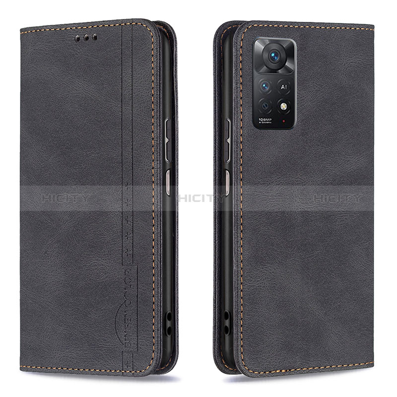 Coque Portefeuille Livre Cuir Etui Clapet B15F pour Xiaomi Redmi Note 11 Pro 4G Noir Plus