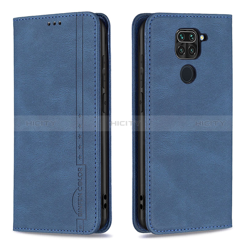 Coque Portefeuille Livre Cuir Etui Clapet B15F pour Xiaomi Redmi Note 9 Bleu Plus