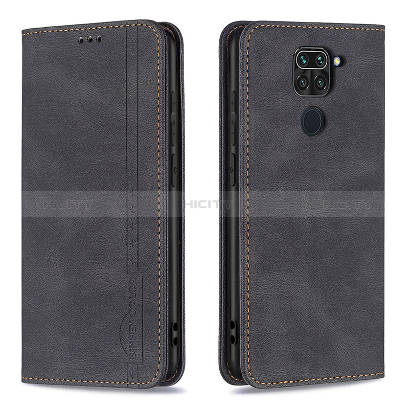 Coque Portefeuille Livre Cuir Etui Clapet B15F pour Xiaomi Redmi Note 9 Noir Plus