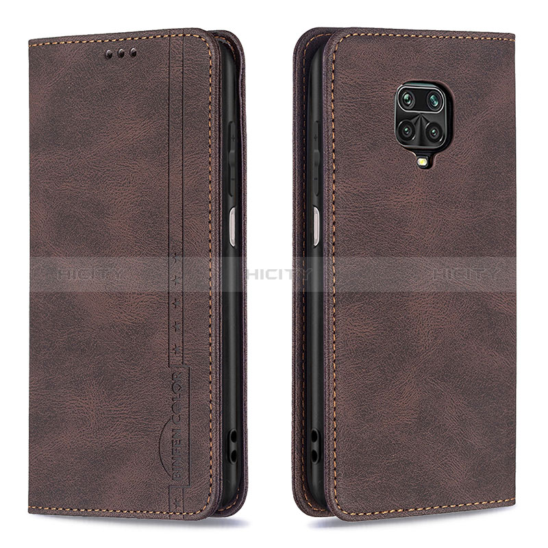 Coque Portefeuille Livre Cuir Etui Clapet B15F pour Xiaomi Redmi Note 9 Pro Marron Plus