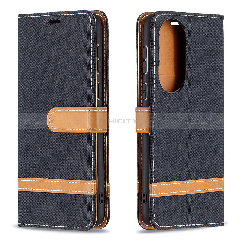 Coque Portefeuille Livre Cuir Etui Clapet B16F pour Huawei P50 Noir Plus