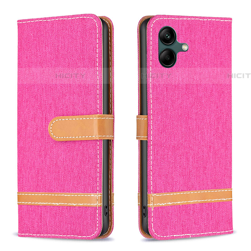 Coque Portefeuille Livre Cuir Etui Clapet B16F pour Samsung Galaxy A04E Rose Rouge Plus