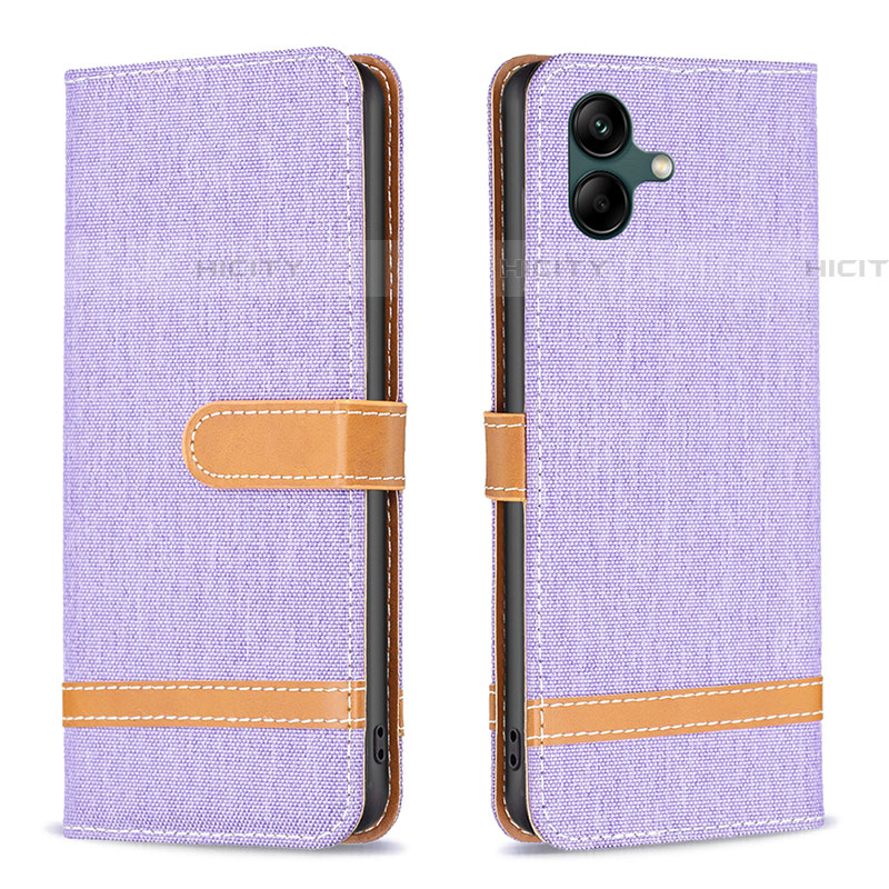 Coque Portefeuille Livre Cuir Etui Clapet B16F pour Samsung Galaxy A04E Violet Clair Plus