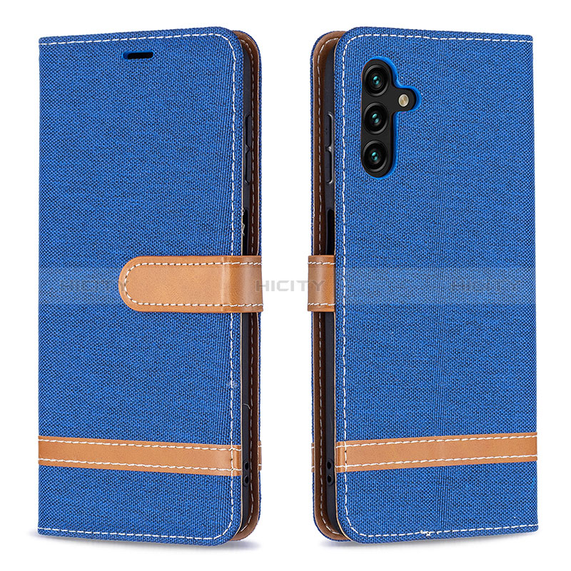 Coque Portefeuille Livre Cuir Etui Clapet B16F pour Samsung Galaxy A04s Bleu Plus