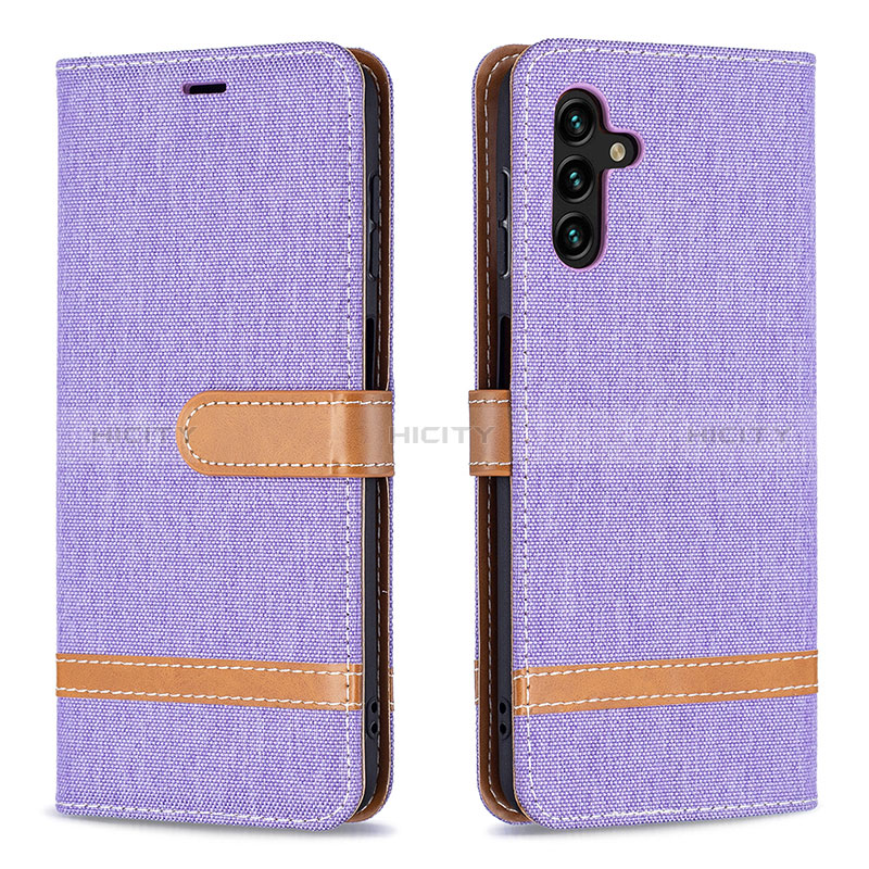 Coque Portefeuille Livre Cuir Etui Clapet B16F pour Samsung Galaxy A04s Violet Clair Plus