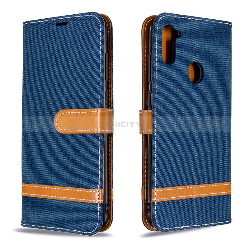 Coque Portefeuille Livre Cuir Etui Clapet B16F pour Samsung Galaxy A11 Bleu Royal Plus