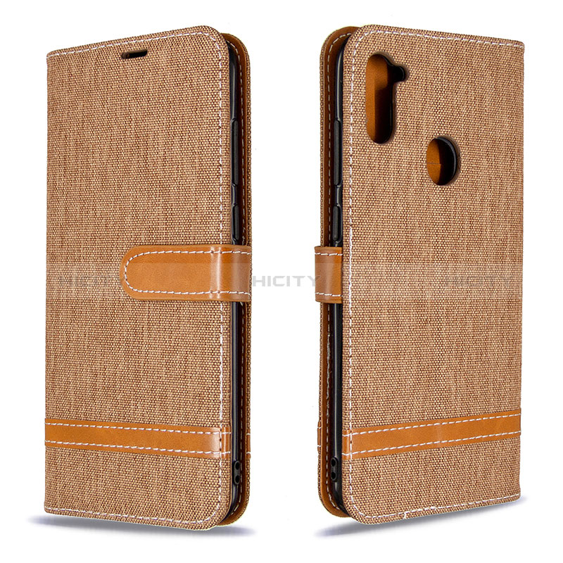 Coque Portefeuille Livre Cuir Etui Clapet B16F pour Samsung Galaxy A11 Or Plus