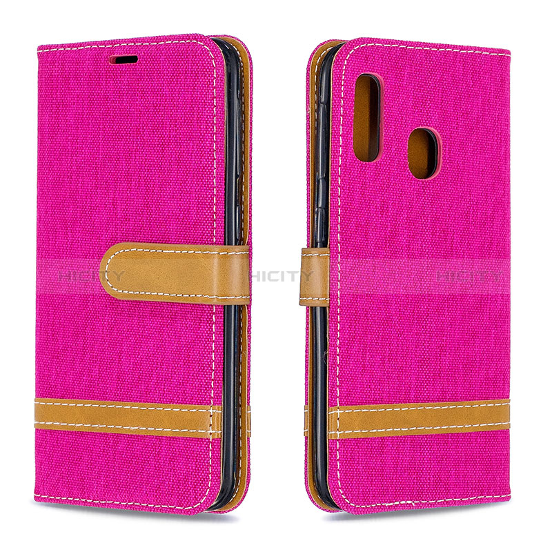 Coque Portefeuille Livre Cuir Etui Clapet B16F pour Samsung Galaxy A20e Rose Rouge Plus