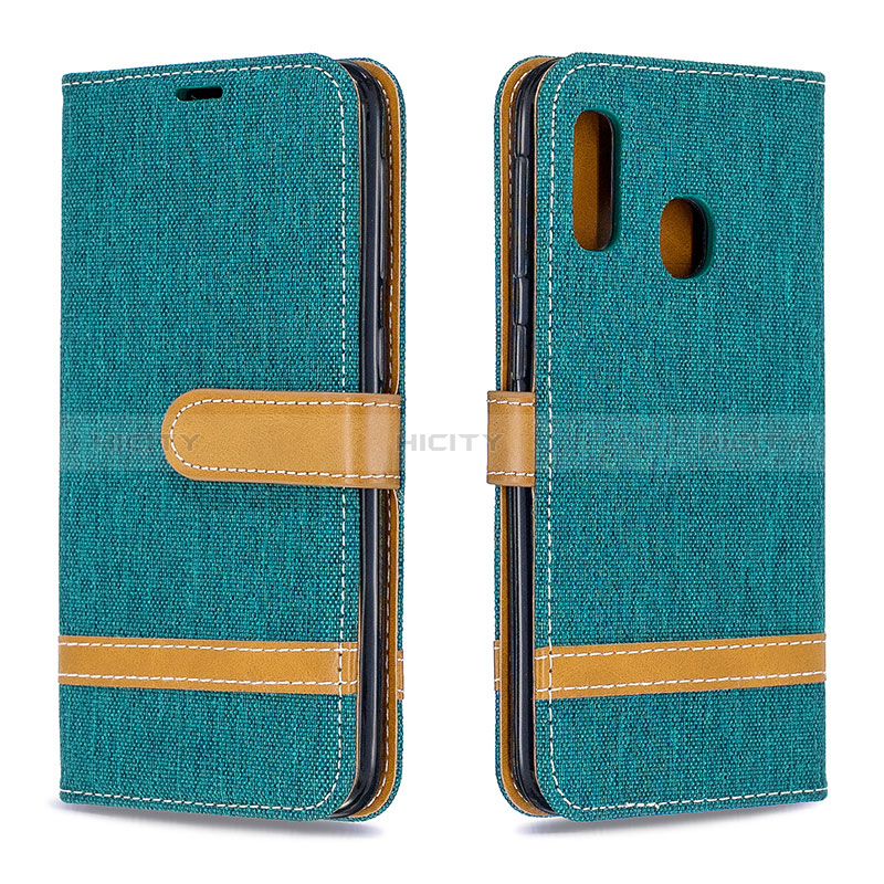 Coque Portefeuille Livre Cuir Etui Clapet B16F pour Samsung Galaxy A20e Vert Plus