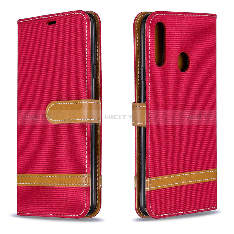 Coque Portefeuille Livre Cuir Etui Clapet B16F pour Samsung Galaxy A20s Rouge Plus