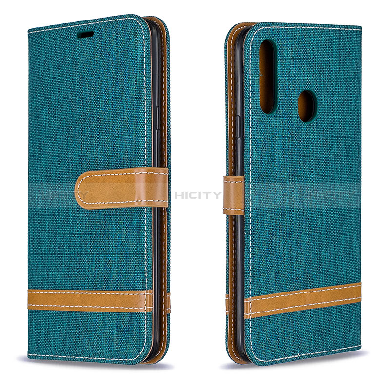 Coque Portefeuille Livre Cuir Etui Clapet B16F pour Samsung Galaxy A20s Vert Plus