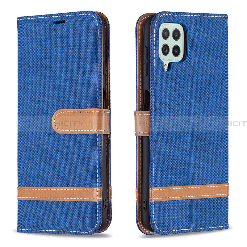 Coque Portefeuille Livre Cuir Etui Clapet B16F pour Samsung Galaxy A22 4G Bleu Plus