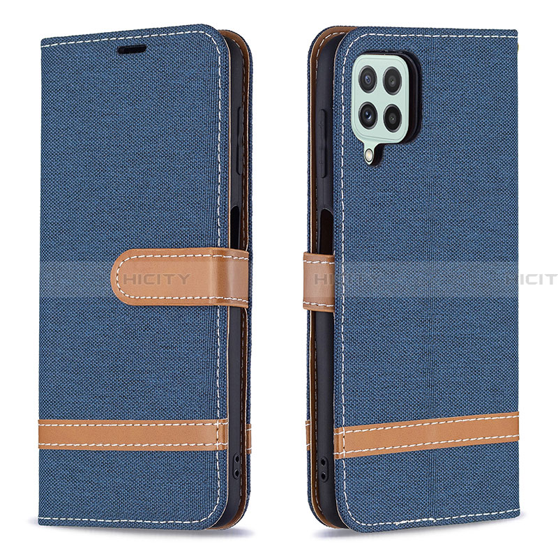 Coque Portefeuille Livre Cuir Etui Clapet B16F pour Samsung Galaxy A22 4G Bleu Royal Plus