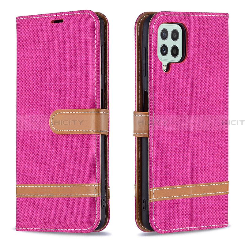 Coque Portefeuille Livre Cuir Etui Clapet B16F pour Samsung Galaxy A22 4G Rose Rouge Plus