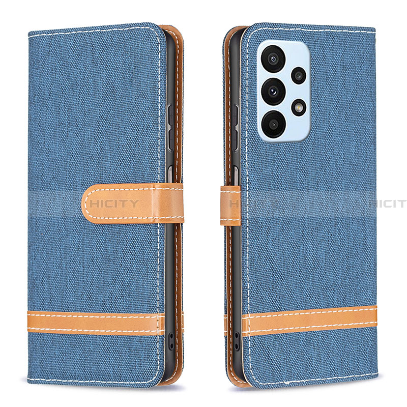 Coque Portefeuille Livre Cuir Etui Clapet B16F pour Samsung Galaxy A23 4G Bleu Royal Plus