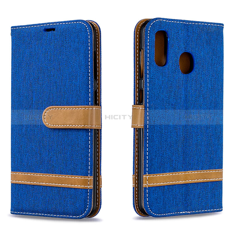 Coque Portefeuille Livre Cuir Etui Clapet B16F pour Samsung Galaxy A30 Bleu Plus